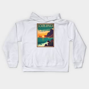 South Africa Coastline Vintage Travel Art Poster Kids Hoodie